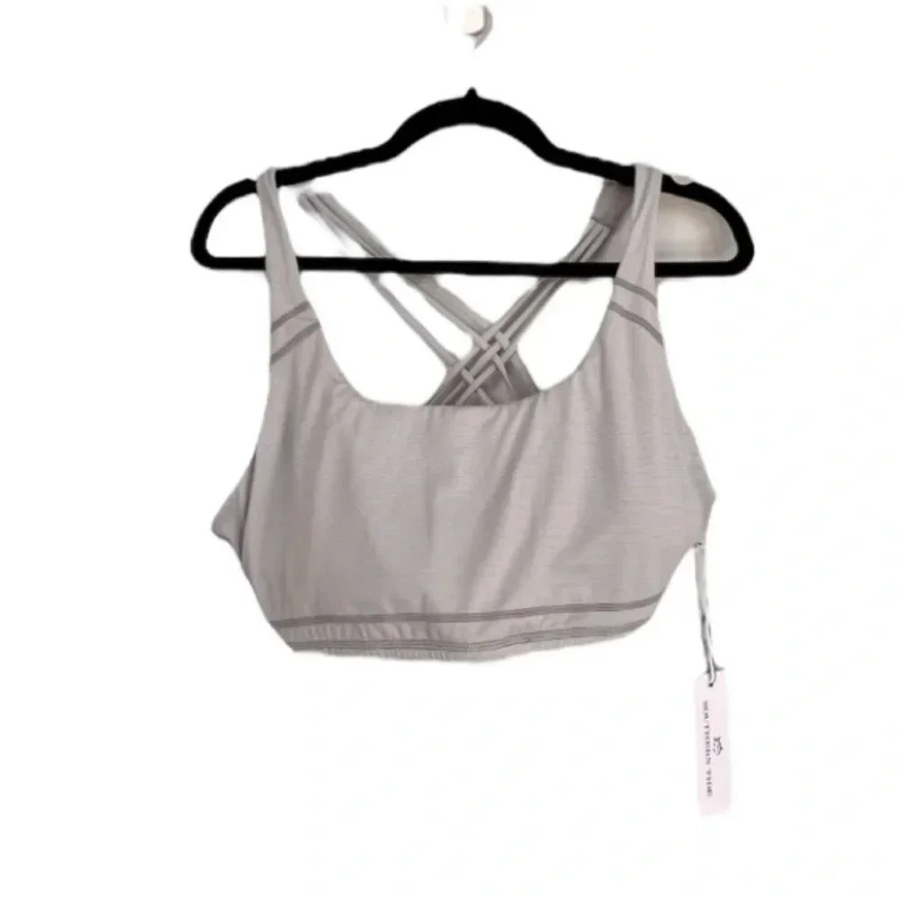 Southern Tide Nessa Skip Stripe Light Grey Performance Sports Bra Size XL NWT
